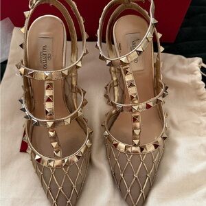 Valentino Gold Studded Heels